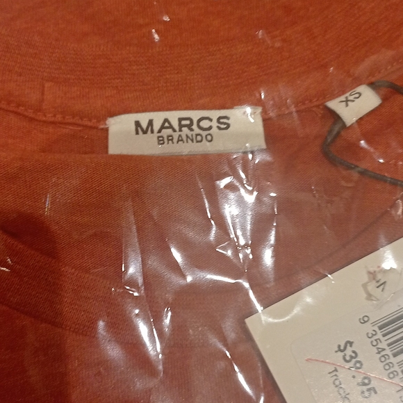 MARCS Rust Orange Cotton Short Sleeve Tee T Shirt - Picture 7 of 7